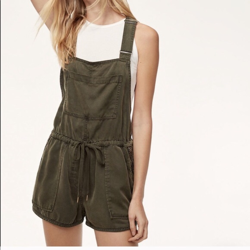 Aritzia Wilfred Free Olive Overalls XXS